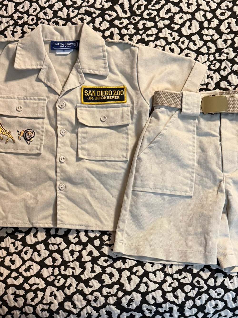Vintage Little Baron San Diego Zoo Jr Zookeeper Costume Set 2T Safari USA Made